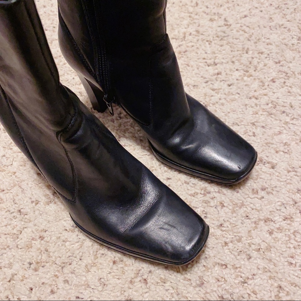 NINE WEST black leather ankle boots